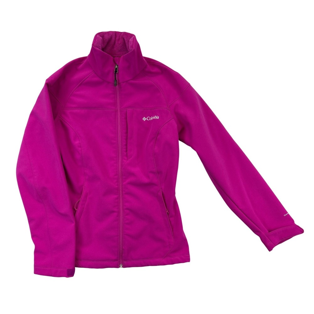 Columbia Jacket Womens XS Pink Omni-Wind Block Softshell Full Zip Fleece